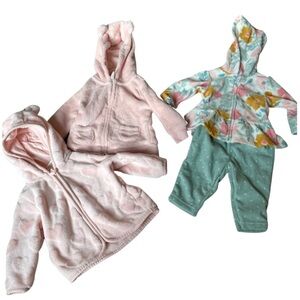 Bundle of 4 pieces fleece jacket and pants 3-6 months